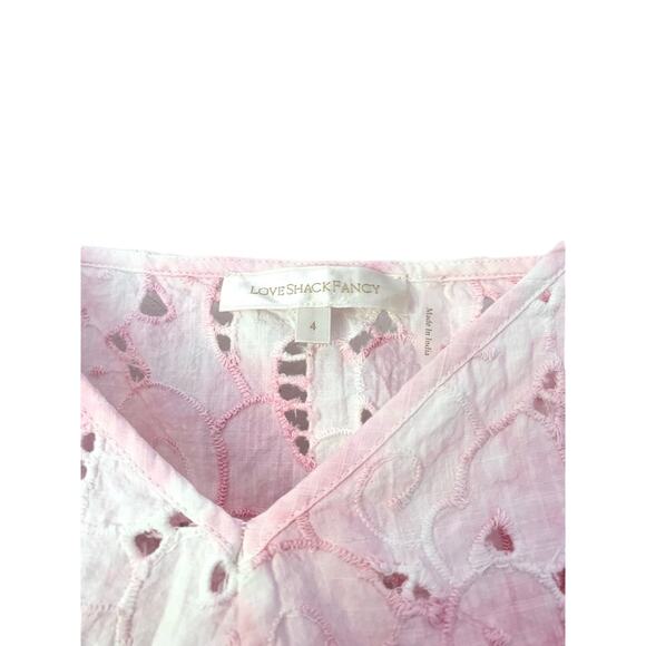 LOVESHACKFANCY Mizu cropped tie-dyed broderie top - Picture 9 of 11